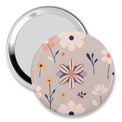  Minimalist Pattern With Simple Lines,flower And Shapes, Creating A Clean And Modern 3  Handbag Mirrors