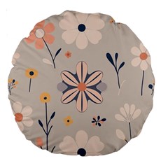  Minimalist Pattern With Simple Lines,flower And Shapes, Creating A Clean And Modern Large 18  Premium Round Cushions