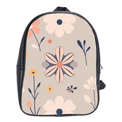  Minimalist Pattern With Simple Lines,flower And Shapes, Creating A Clean And Modern School Bag (xl)