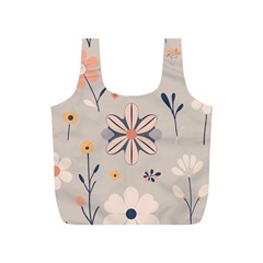  Minimalist Pattern With Simple Lines,flower And Shapes, Creating A Clean And Modern Full Print Recycle Bag (s)