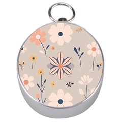  Minimalist Pattern With Simple Lines,flower And Shapes, Creating A Clean And Modern Silver Compasses