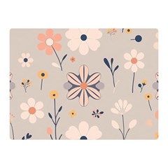  Minimalist Pattern With Simple Lines,flower And Shapes, Creating A Clean And Modern Two Sides Premium Plush Fleece Blanket (mini)