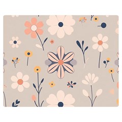  Minimalist Pattern With Simple Lines,flower And Shapes, Creating A Clean And Modern Two Sides Premium Plush Fleece Blanket (teen Size)