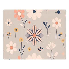  Minimalist Pattern With Simple Lines,flower And Shapes, Creating A Clean And Modern Two Sides Premium Plush Fleece Blanket (large)