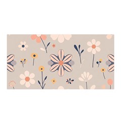  Minimalist Pattern With Simple Lines,flower And Shapes, Creating A Clean And Modern Satin Wrap 35  X 70 