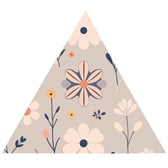  Minimalist Pattern With Simple Lines,flower And Shapes, Creating A Clean And Modern Wooden Puzzle Triangle by myclothy