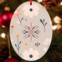  Minimalist Pattern With Simple Lines,flower And Shapes, Creating A Clean And Modern Uv Print Acrylic Ornament Oval