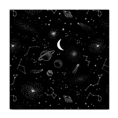 Cosmic Black Space Star Tile Coaster