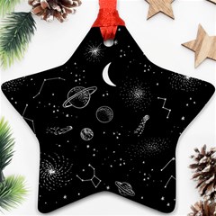 Cosmic Black Space Star Ornament (star)