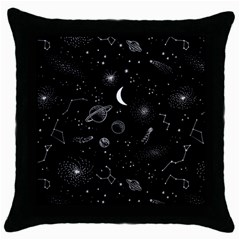 Cosmic Black Space Star Throw Pillow Case (black)