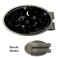 Cosmic Black Space Star Money Clips (oval) 