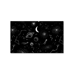 Cosmic Black Space Star Sticker (rectangular)