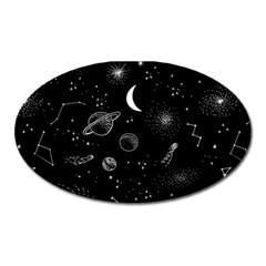 Cosmic Black Space Star Oval Magnet