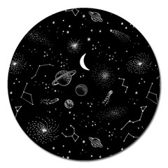 Cosmic Black Space Star Magnet 5  (round)