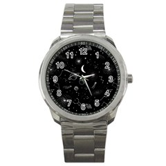 Cosmic Black Space Star Sport Metal Watch