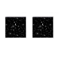 Cosmic Black Space Star Cufflinks (square)