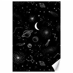 Cosmic Black Space Star Canvas 12  X 18 