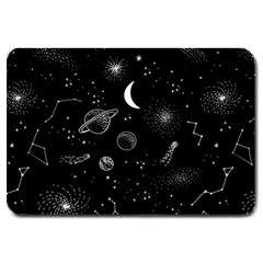 Cosmic Black Space Star Large Doormat