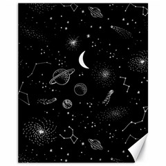 Cosmic Black Space Star Canvas 11  X 14 