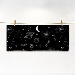 Cosmic Black Space Star Hand Towel