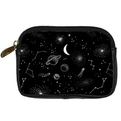 Cosmic Black Space Star Digital Camera Leather Case