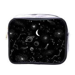 Cosmic Black Space Star Mini Toiletries Bag (one Side)