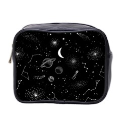 Cosmic Black Space Star Mini Toiletries Bag (two Sides)