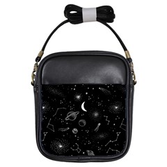 Cosmic Black Space Star Girls Sling Bag