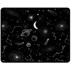 Cosmic Black Space Star Fleece Blanket (medium)