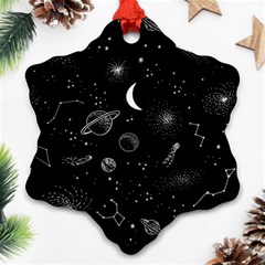 Cosmic Black Space Star Ornament (snowflake)