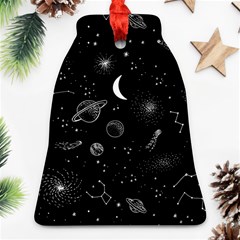 Cosmic Black Space Star Ornament (bell) by Ndabl3x