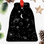 Cosmic Black Space Star Bell Ornament (Two Sides) Front