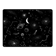 Cosmic Black Space Star Two Sides Fleece Blanket (small)