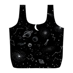 Cosmic Black Space Star Full Print Recycle Bag (l)