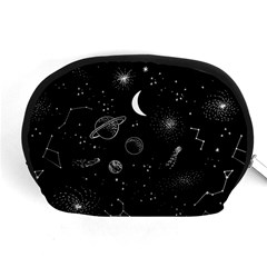 Cosmic Black Space Star Accessory Pouch (medium)