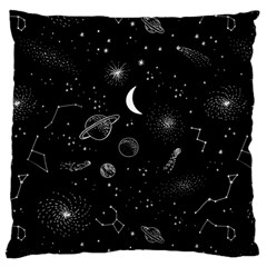 Cosmic Black Space Star Standard Premium Plush Fleece Cushion Case (two Sides)