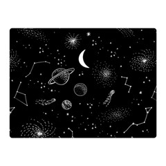 Cosmic Black Space Star Two Sides Premium Plush Fleece Blanket (mini)