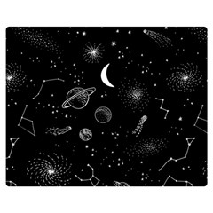 Cosmic Black Space Star Two Sides Premium Plush Fleece Blanket (teen Size)