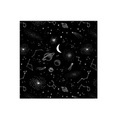 Cosmic Black Space Star Satin Bandana Scarf 22  X 22 