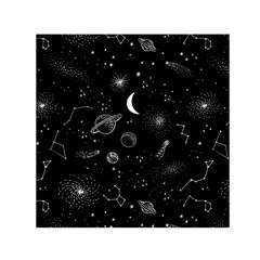 Cosmic Black Space Star Square Satin Scarf (30  X 30 )