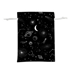 Cosmic Black Space Star Lightweight Drawstring Pouch (l)