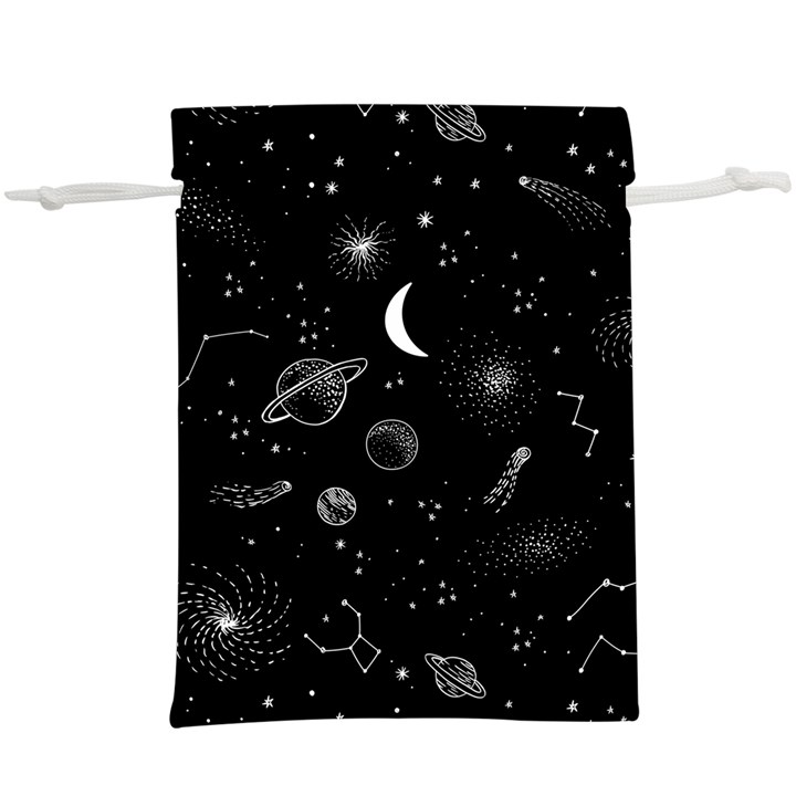 Cosmic Black Space Star Lightweight Drawstring Pouch (XL)