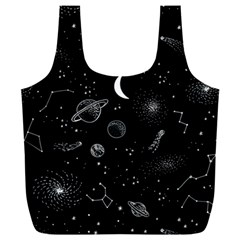 Cosmic Black Space Star Full Print Recycle Bag (xxl)