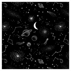 Cosmic Black Space Star Lightweight Scarf 