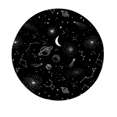 Cosmic Black Space Star Mini Round Pill Box (pack Of 5)