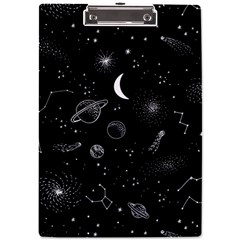 Cosmic Black Space Star A4 Acrylic Clipboard