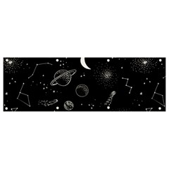 Cosmic Black Space Star Banner And Sign 9  X 3 