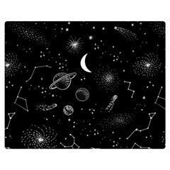 Cosmic Black Space Star Premium Plush Fleece Blanket (medium)