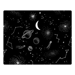 Cosmic Black Space Star Premium Plush Fleece Blanket (large)