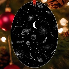 Cosmic Black Space Star Uv Print Acrylic Ornament Oval